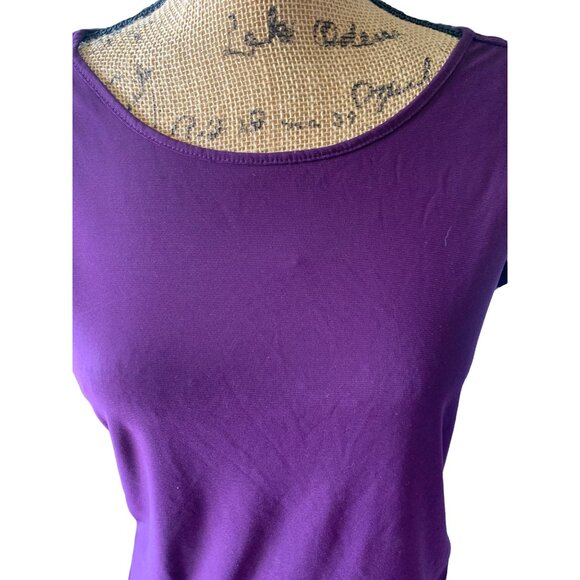 🍒 2/$20 🍒 Dark Purple Open Shoulder Concept Blouse sz Small - Picture 3 of 4
